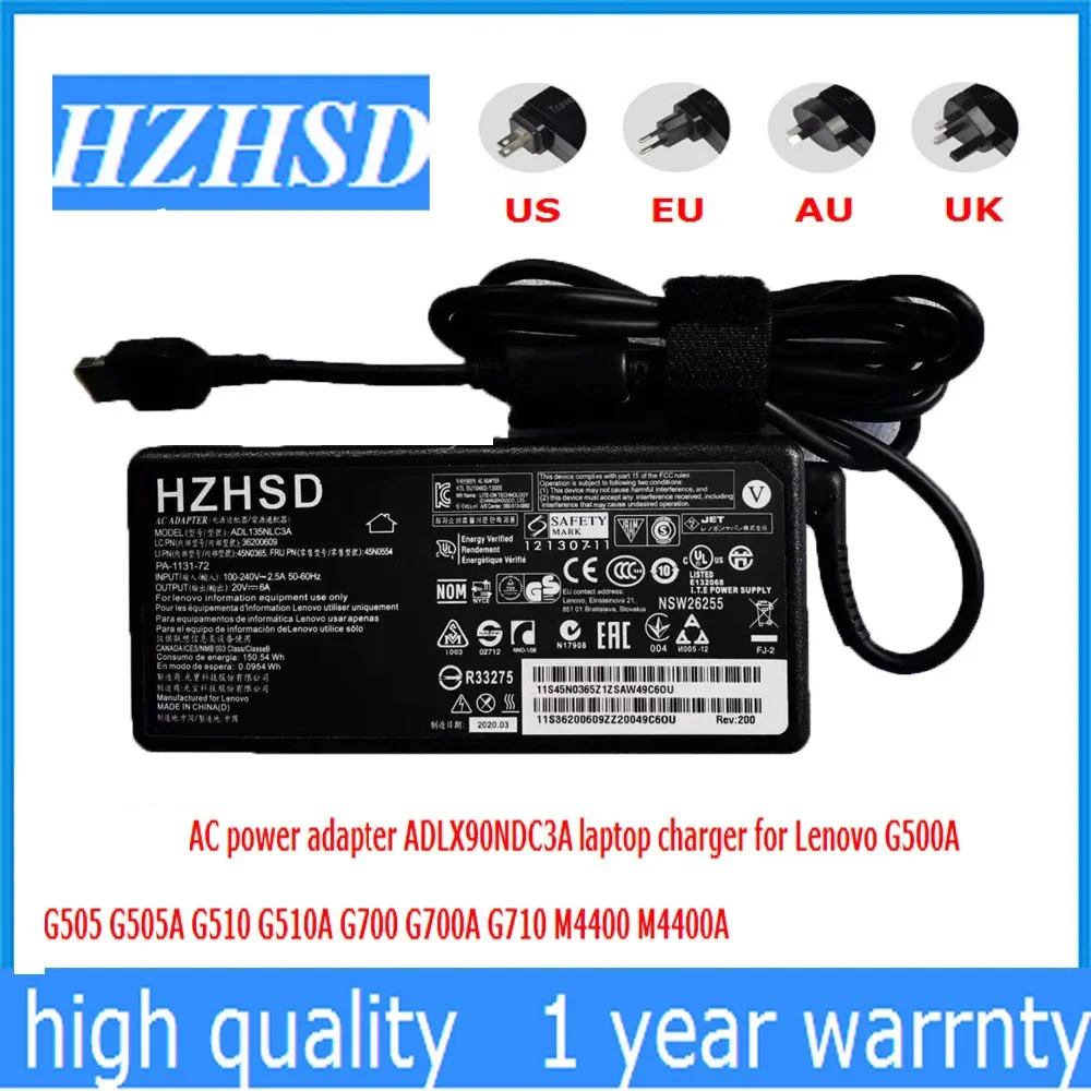 HZHSD 20V 6A USB New AC power adapter laptop charger for Lenovo G500A G505 G505A G510 G510A G700 G700A G710 M4400