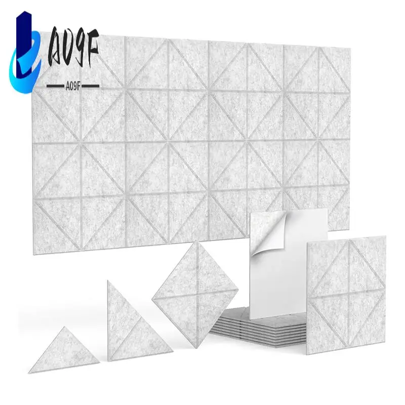 

A09F-12Pcs Self Adhesive Acoustic Panels,12X12X0.4 Inch Soundproof Wall Panels For Home, Recording Studio, Office