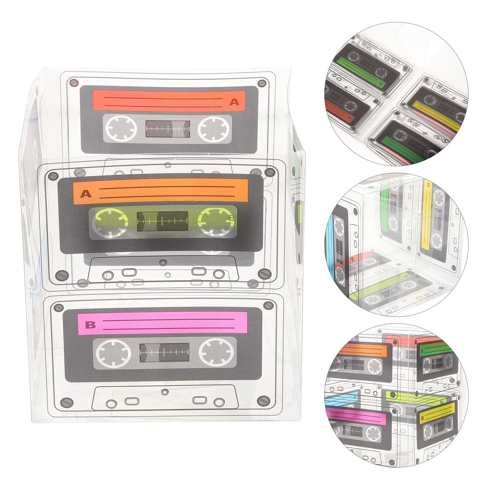 

5 Pcs Gift Boxes Party Favor Cookies Candy Cassette Tape Bucket Centerpiece Paper Packing Wrapping