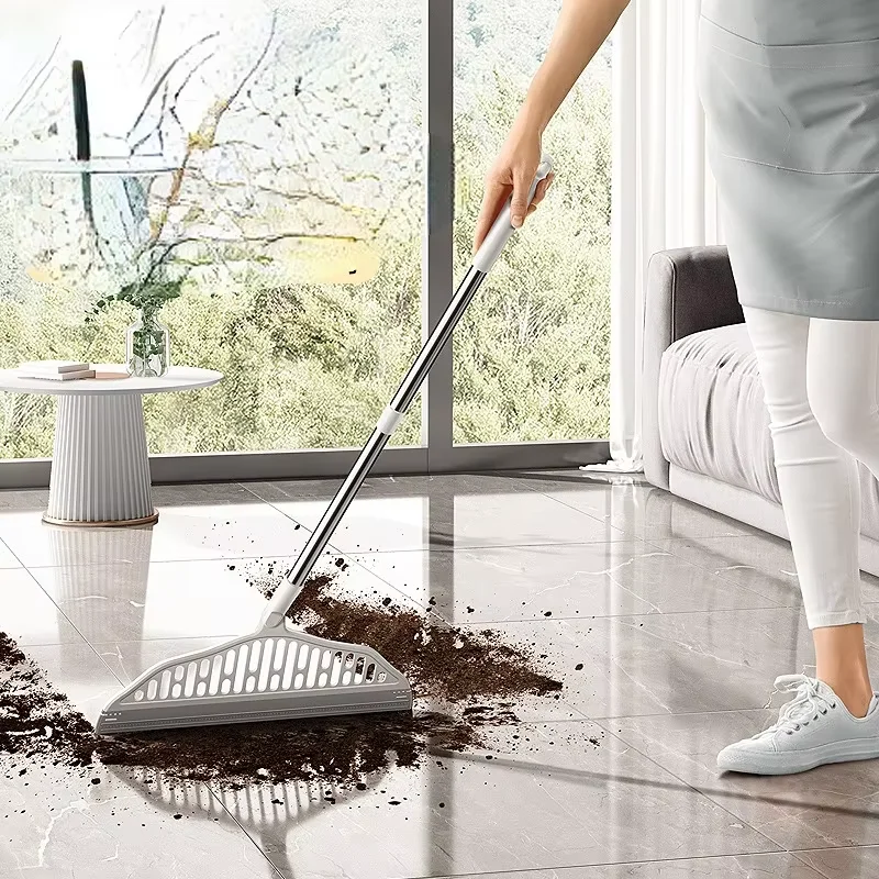 Revolutionary Silicone Sweeping Broom: Effortless Floor, Bathroom & Toilet Cleaning - All-in-One Mop & Wiper Board