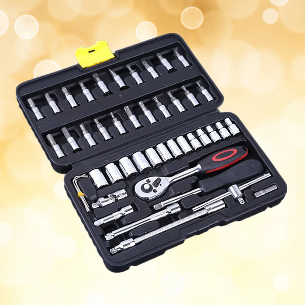 

46Pcs Ratchet Wrench Socket Set High Grade Steel Professional Auto Repair Tools Mechanic Tool Kit Portable Repair Case
