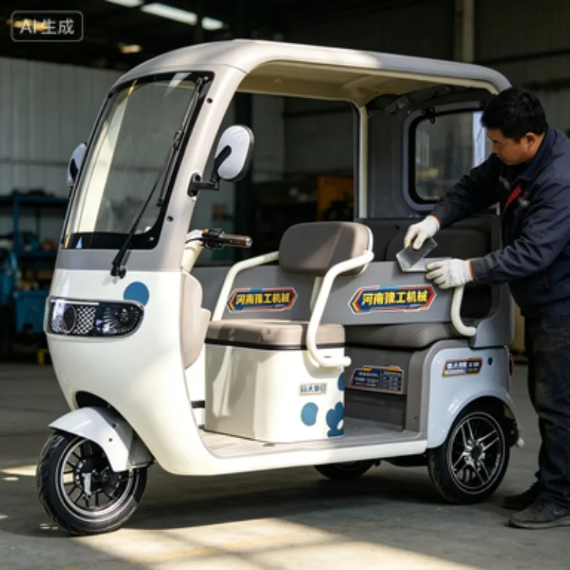 1.5m Three-Wheel Electric Bicycle Open Body Adult Electric Tricycle with 60v Voltage Steel Mountain Passenger Cargo Tricycle