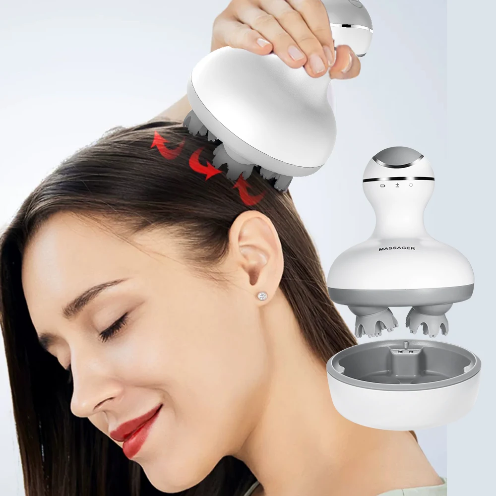 

Wireless Electric Head Massager Deep Tissue Promote Hair Growth 3D Scalp Massager Antistress Relax Body Neck Massage Health Care
