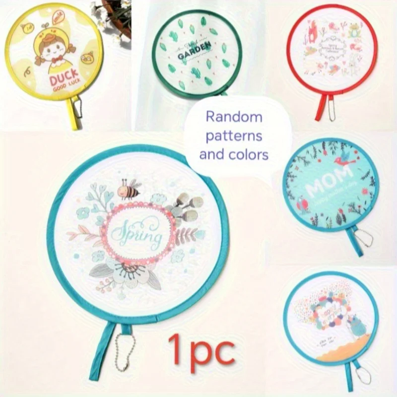 1pcs Fashion Japanese Style for Home,Travel Collapsible Cooling Fans Pocket Size Foldable Fan Party Favor Home Decor Round Fan