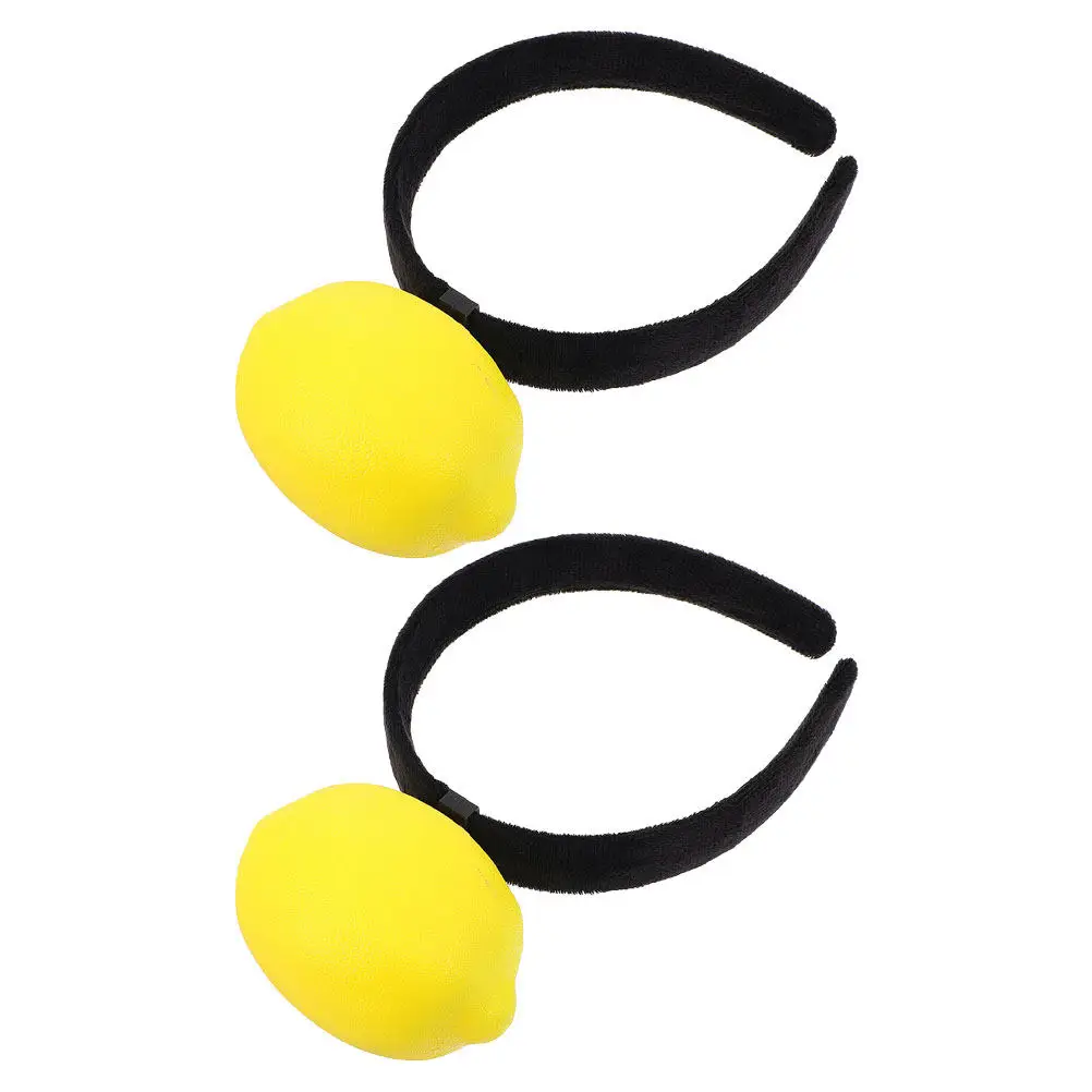 

2 шт. забавные ободки для волос в виде лимона, необычные 3D-повязки на голову в виде фруктов, удобные, эластичные, подходят для детей и девочек, для костюмированных вечеринок, праздников и маскарадов