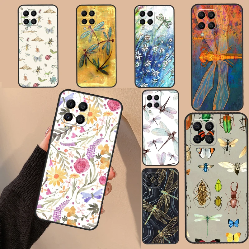 Dragonfly Insect Pattern Case For Samsung Galaxy M32 M52 M12 M13 M23 M33 M53 M11 M51 M14 M34 M54 M30s M31s M20 Cover