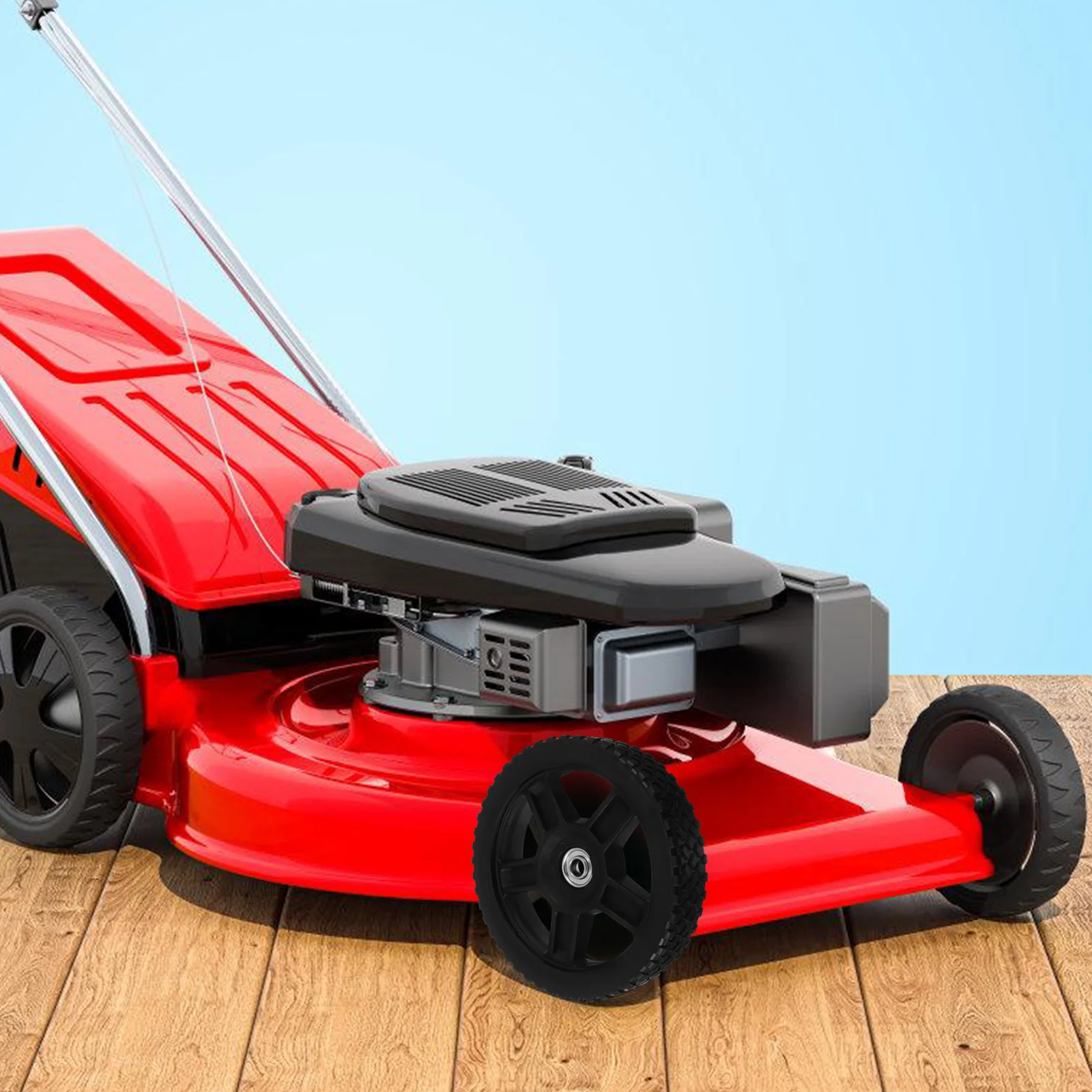 

8 Inch Universal Lawn Mower Wheels Rubber Plastic Heavy Duty Smooth Operation Versatile Terrain Adaptability Garden Tools