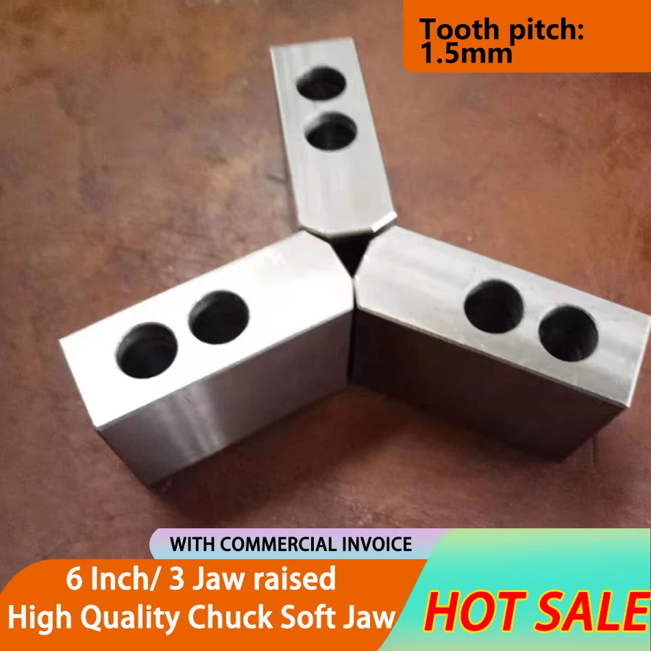 

6 inch raised chuck soft jaws Hydraulic chuck material chuck soft claws soft jaw claw for power chuck mechanical CNC lathes set