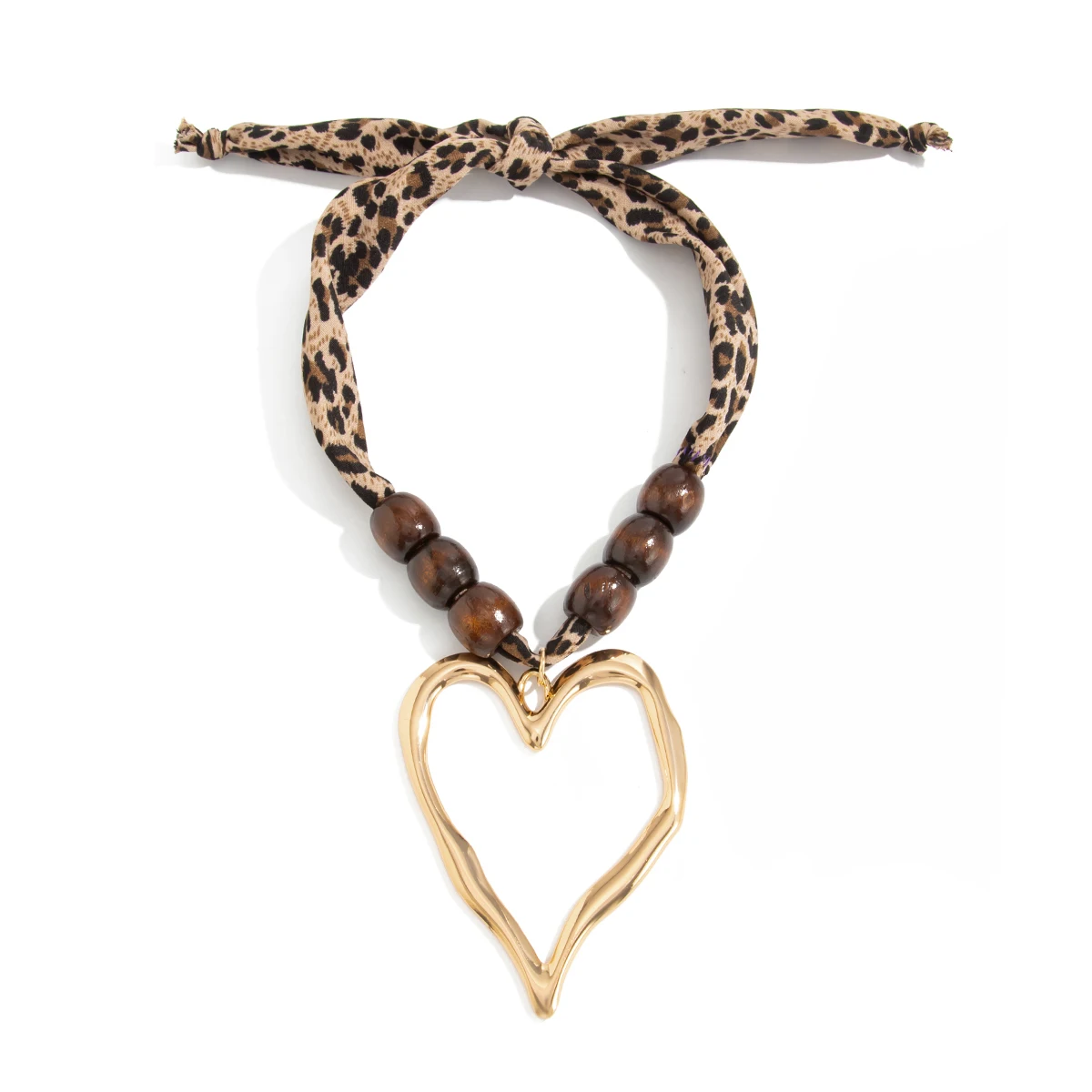 Ingemark 誇張ビッグゴールドカラーメタル中空ハート形ペンダントネックレス女性トレンディクリエイティブファブリックチェーンジュエリーギフト