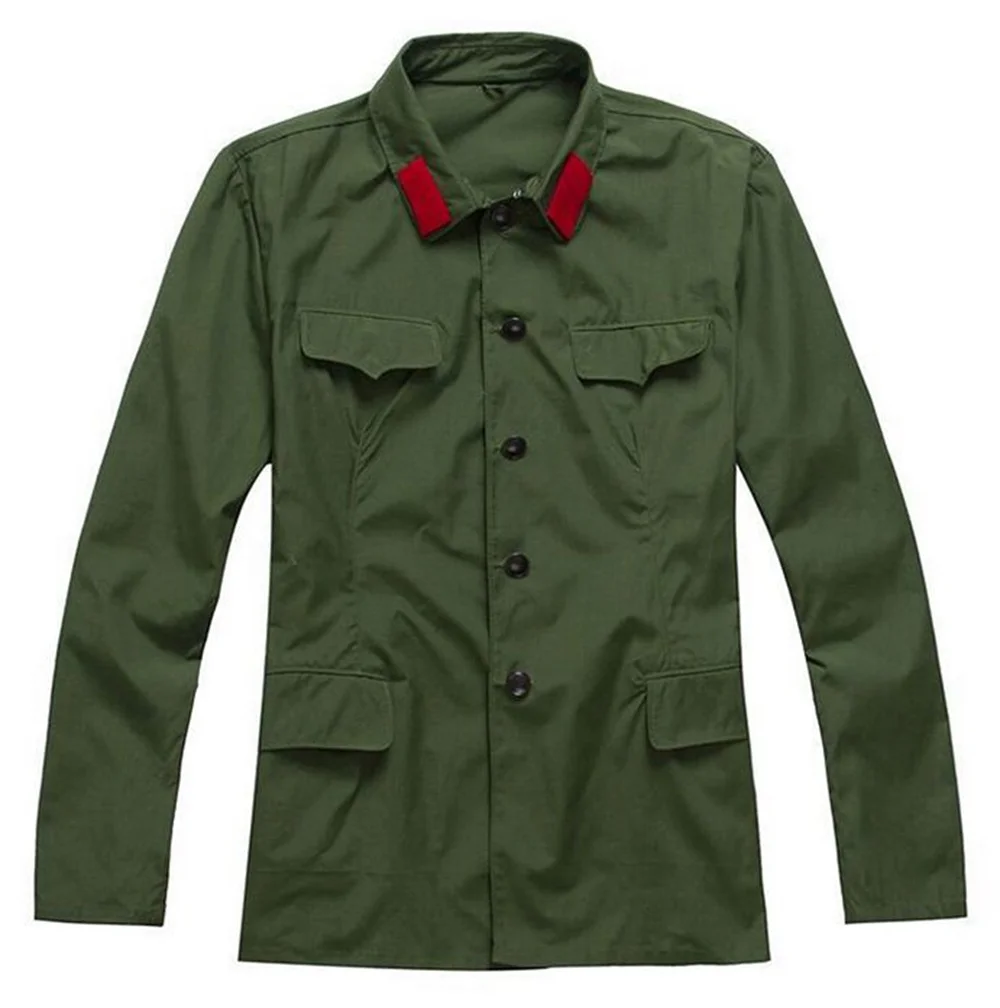 Chinese Officer Mao Cadre Green Uniform Suit Costume Coat 1960‘s CN Army Cosplay Costume Prop for Men Women