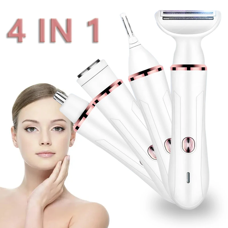 

4 IN 1 Electric Eyebrow Trimmer Portable Hair Remover Women depilator Nose Ear Trimmer Removal Lady Shaver Epilator Painless