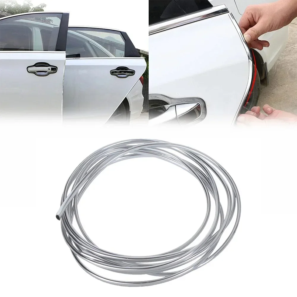 High Quality ABS Chrome Plated 2M*6mm Car Chrome Trim Car Exterior Door Edge Decorative Strip Anti-collision
