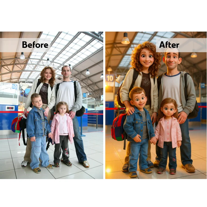 Customization Personalized Cartoon Style Canvas Printing Poster Portrait Photo Art Printing Home Decoration Gift Frameless