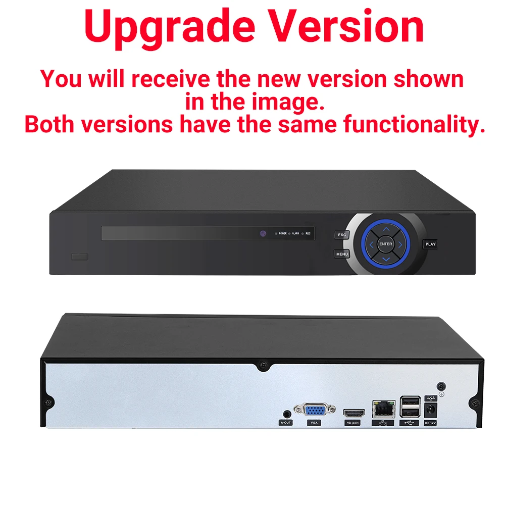 4K 36CH NVR 네트워크 비디오 레코더 H.265 하드 디스크 비디오 레코더 홈 보안 CCTV 감시 Onvif PoE IP 카메라 AC100-240V