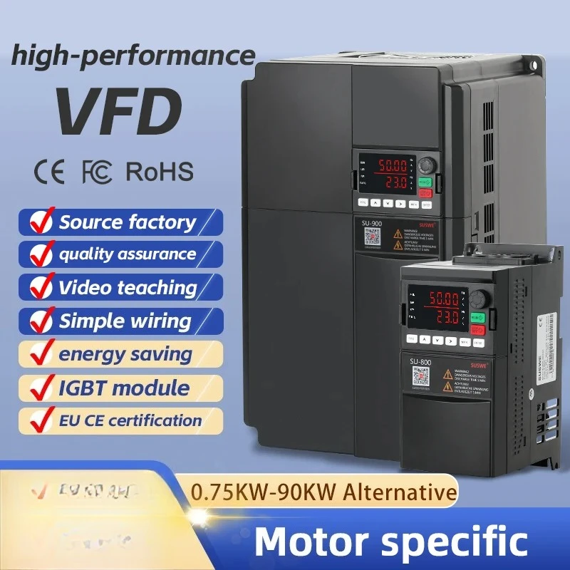 VFD 11KW 15KW 18KW 22KW 30KW High-performance Vector Type Frequency Converter AC380v Three-phase Motor Speed Controller Inverter