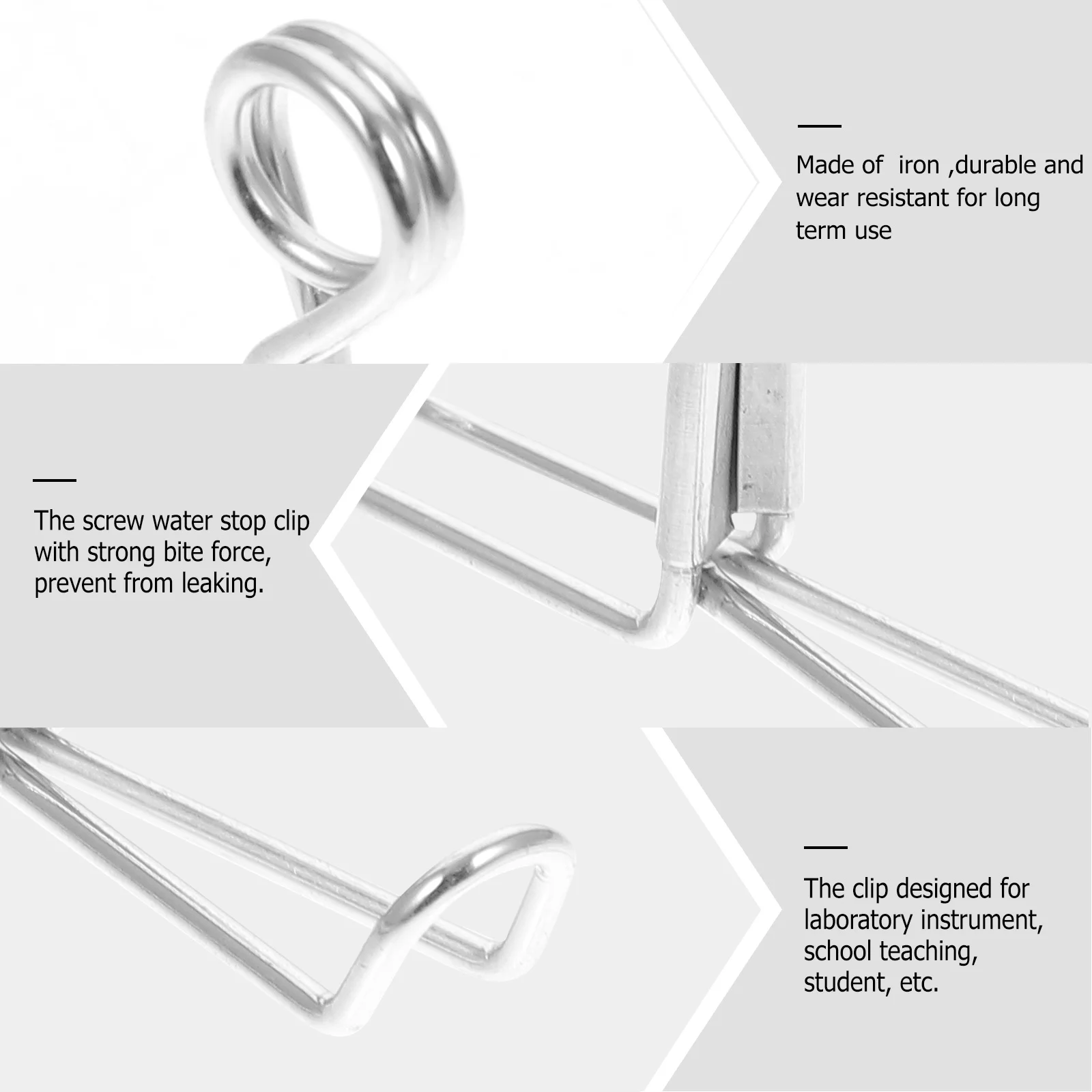 

20pcs Water Tube Clip Shut Off Clamp Spring Handle Galvanized Metal Hose Clamp Flow Control Laboratory Teaching Equipment Tubing