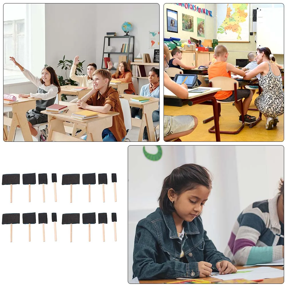 

16 Pcs Paint Wooden Handle Sponge Brush Art Project Supplies Automatic Drawing Graffiti