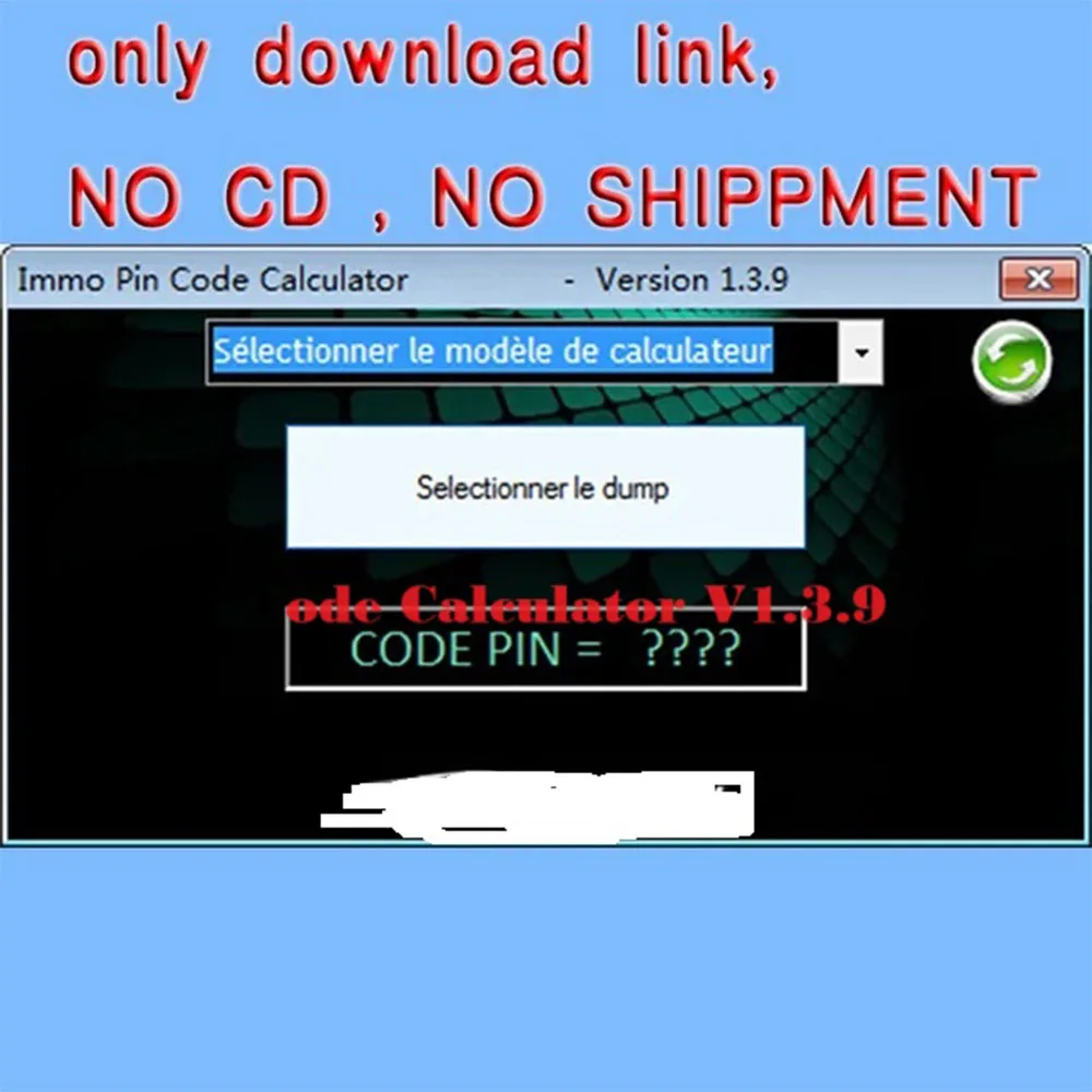 IMMO Pin Code Calculator V1.3.9 Repair equipment Diagnostic software Pin Code Calculator IMMO 1.3.9 obd2 scanner Code reader VCI