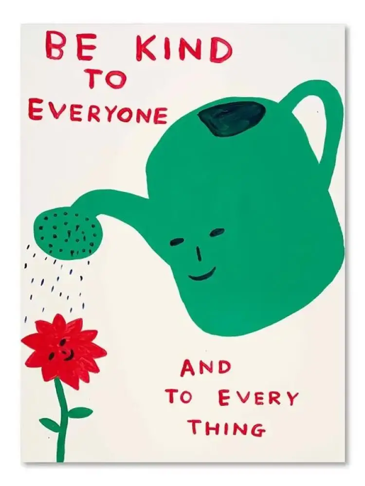 Unique David Shrigley Artwork Noodles Bird Cat Elephant Flame Wall Art, Nordic Poster Prints, Canvas Painting, No Frame