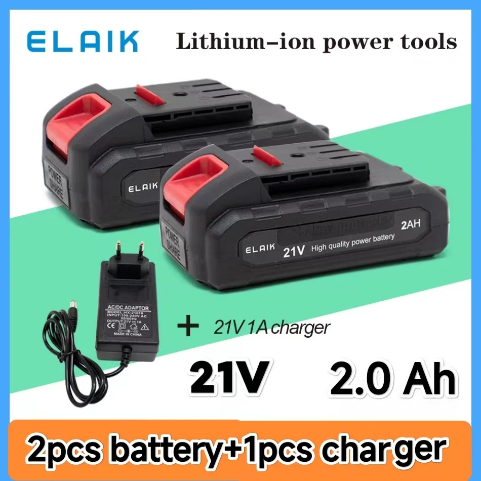 New 21V 2000mAh 18650 Lithium Rechargeable Battery For Cordless Wrench Electric Screwdriver Power Tool Electric Drill Battery Fr