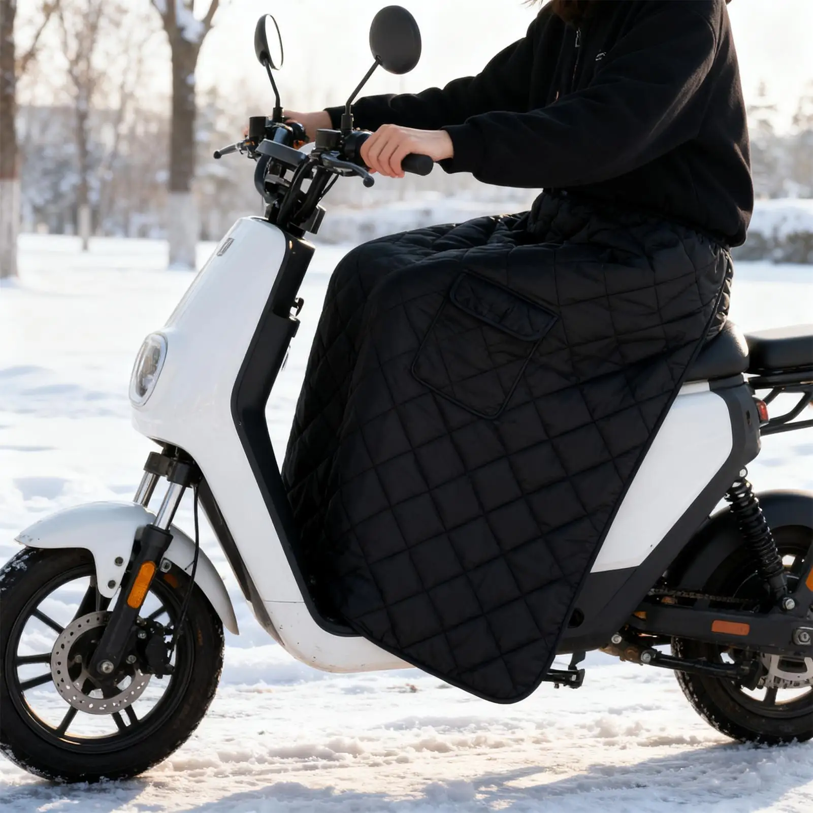 Scooter Leg Cover Waterproof Quilt Plush Lining Motorcycle Windproof Leg Cover For Women Scooter Winter Outdoor Riding Knee