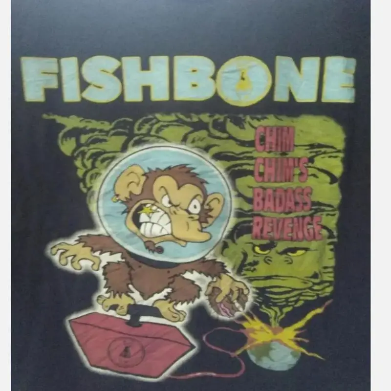

Fishbone Band Black T Shirt Cotton Full Size S 5Xl
