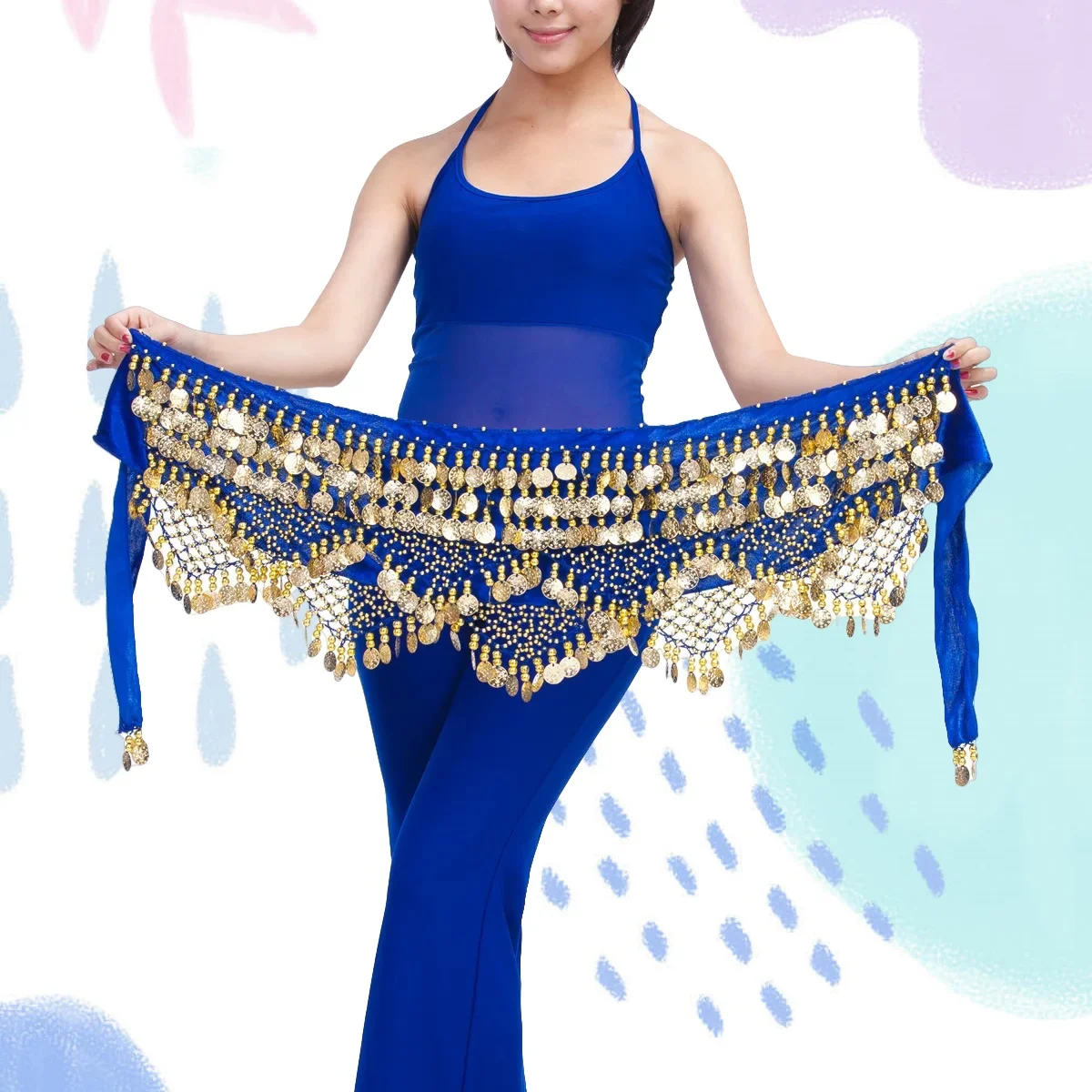 سلسلة خصر للرقص الشرقي بنمط جديد - وشاح الورك، حزام عملات الرقص الشرقي، حزام خصر الرقص، إكسسوارات الراقصة