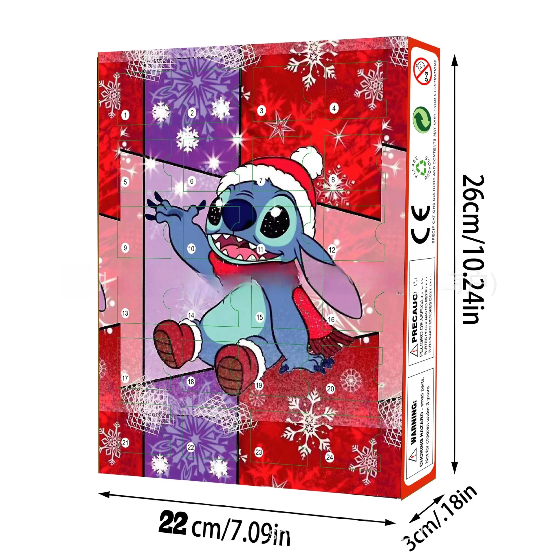 Lilo & Stitch Anime Figuras Stitch Estátua Natal Avvento Calendário Caixa Cega Kawaii Figura Decoração de Quarto Brinquedos Presentes para Crianças