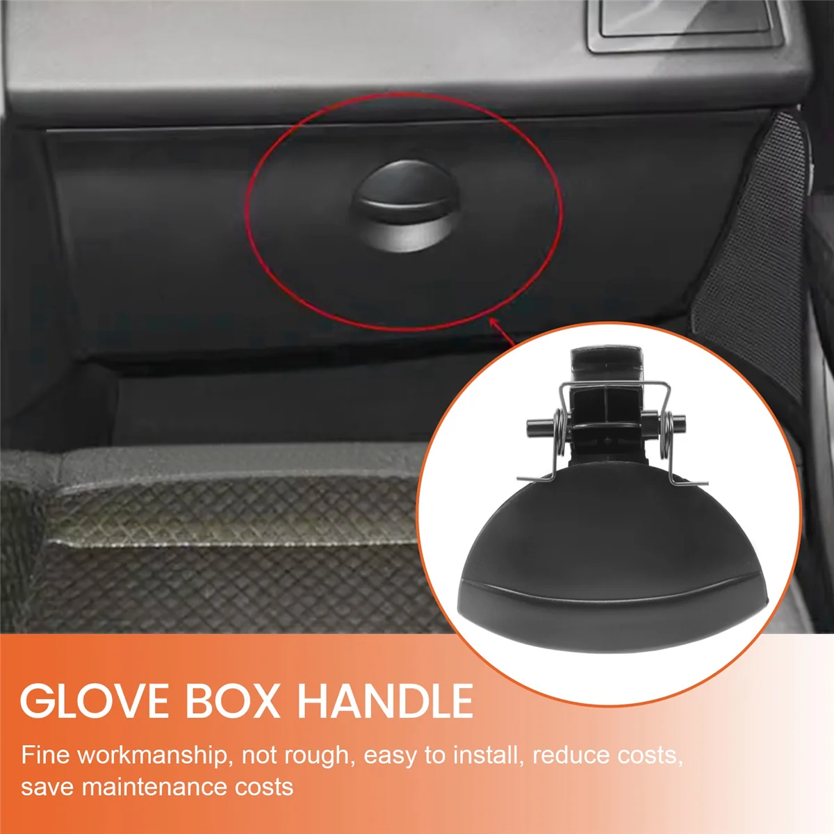 Hitam untuk pegangan C4 untuk kotak sarung tangan kompartemen Glovebox memperbaiki