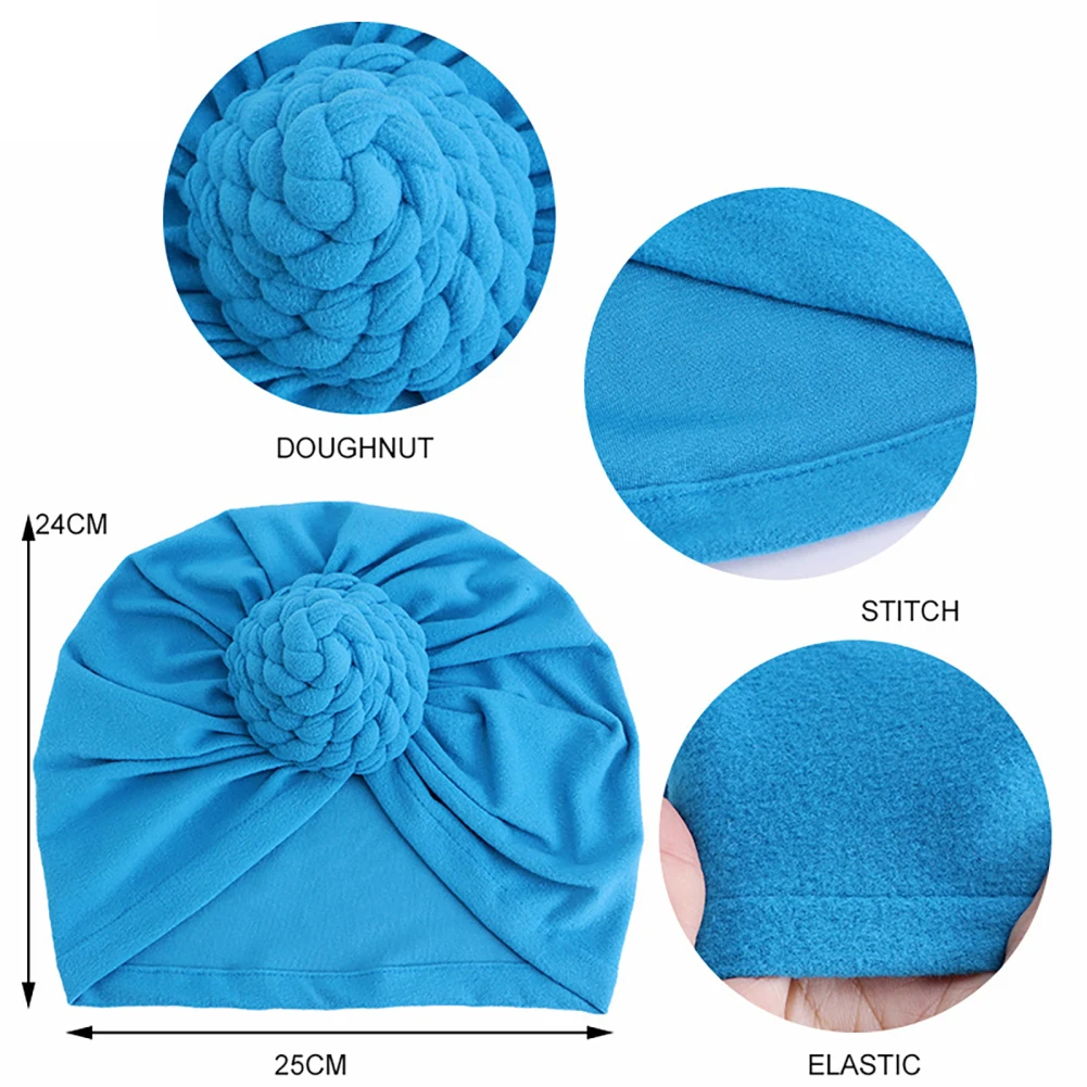 Vrouwen Tulbans Afrikaanse Moslim Hijaabs Hoofddeksels Bloem Knoop Voorgebonden Gedraaide Vlecht Hoofd Wraps Haar Cover Beanie Hoeden