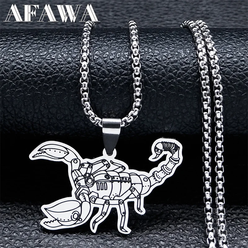 

Steampunk Machinery Scorpion Pendant Necklace Stainless Steel Robots Mechanical Necklaces Jewelry collares N3733S02