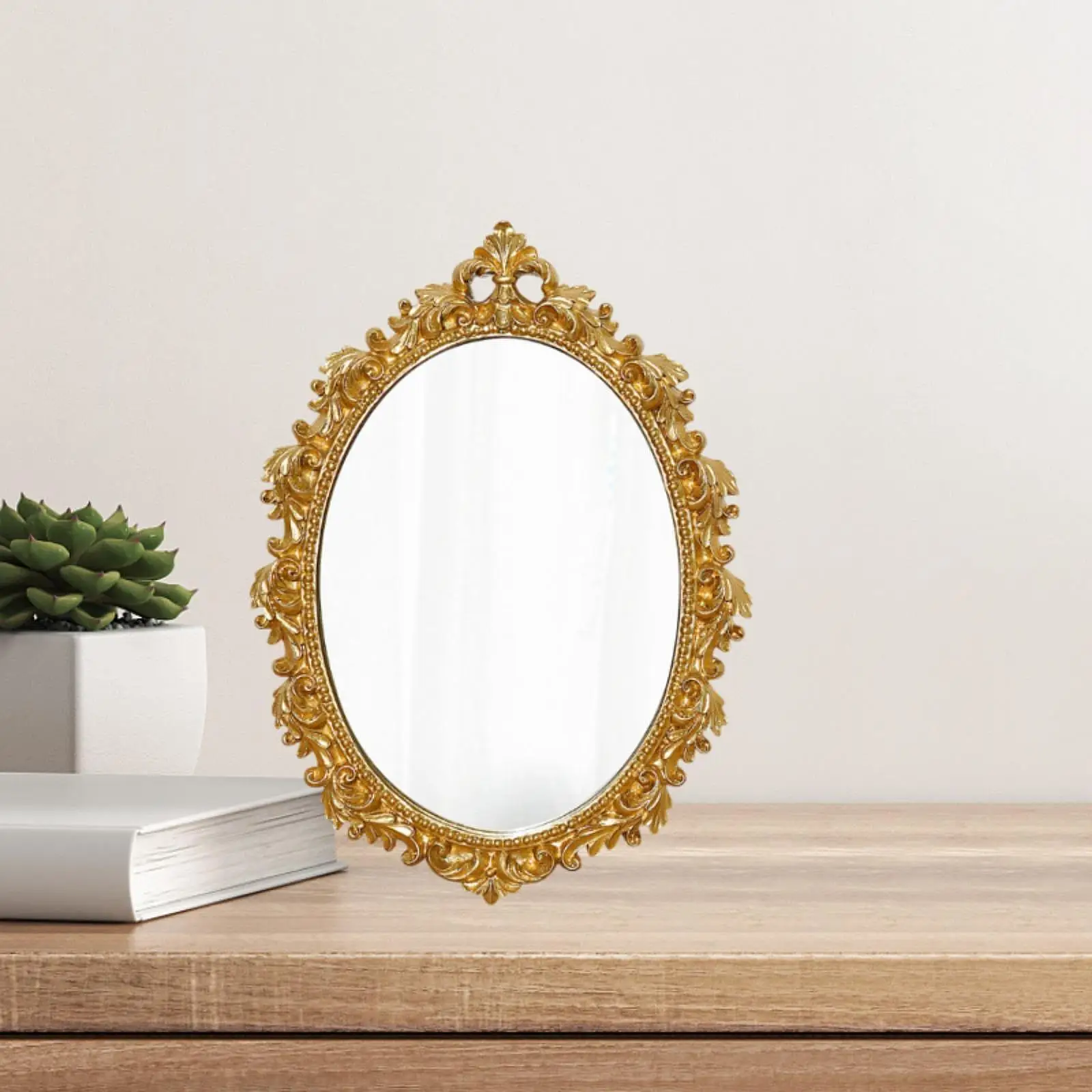 Makeup Mirror European Decor Retro Vanity Mirror for Office Bathroom Nursery