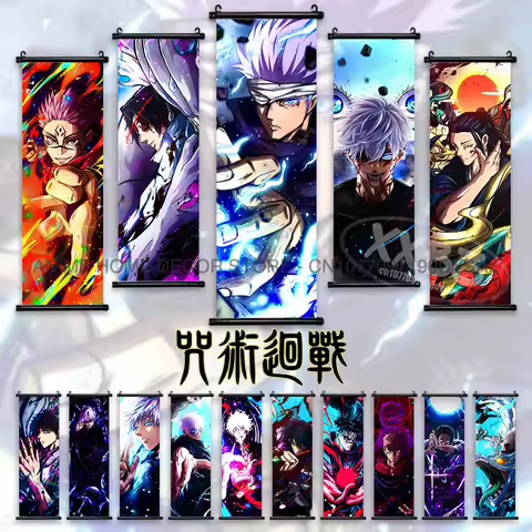 Jujutsu Kaisen Poster Anime Hanging Painting Itadori Yuji Home Decor Fushiguro Megumi Canvas Scroll Picture Gojo Satoru Wall Art