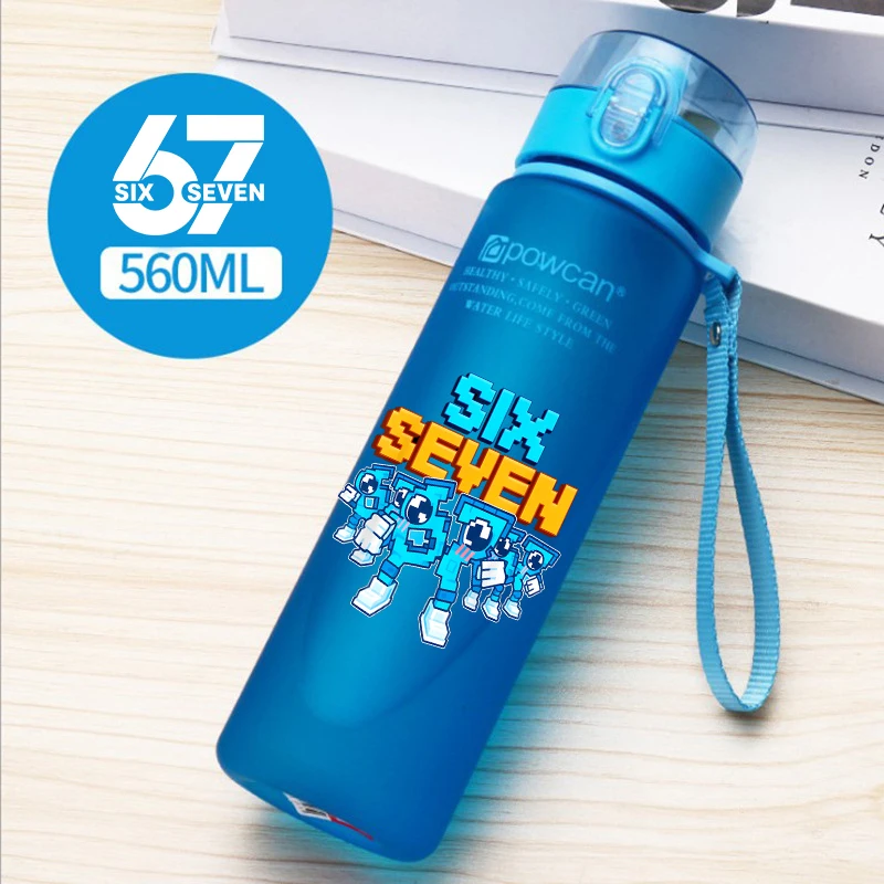 Botella de agua deportiva de 650ML Ruba A Brainrot 67, tazas reutilizables portátiles a prueba de fugas motivacionales, jarras de gimnasio para viajes al aire libre