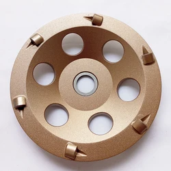 5 inch 125mm PCD Grinding Cup Wheel Polycrystalline Diamond Grinding Wheel Hole 22.23/16mm for Removing Epoxy Coating Glue