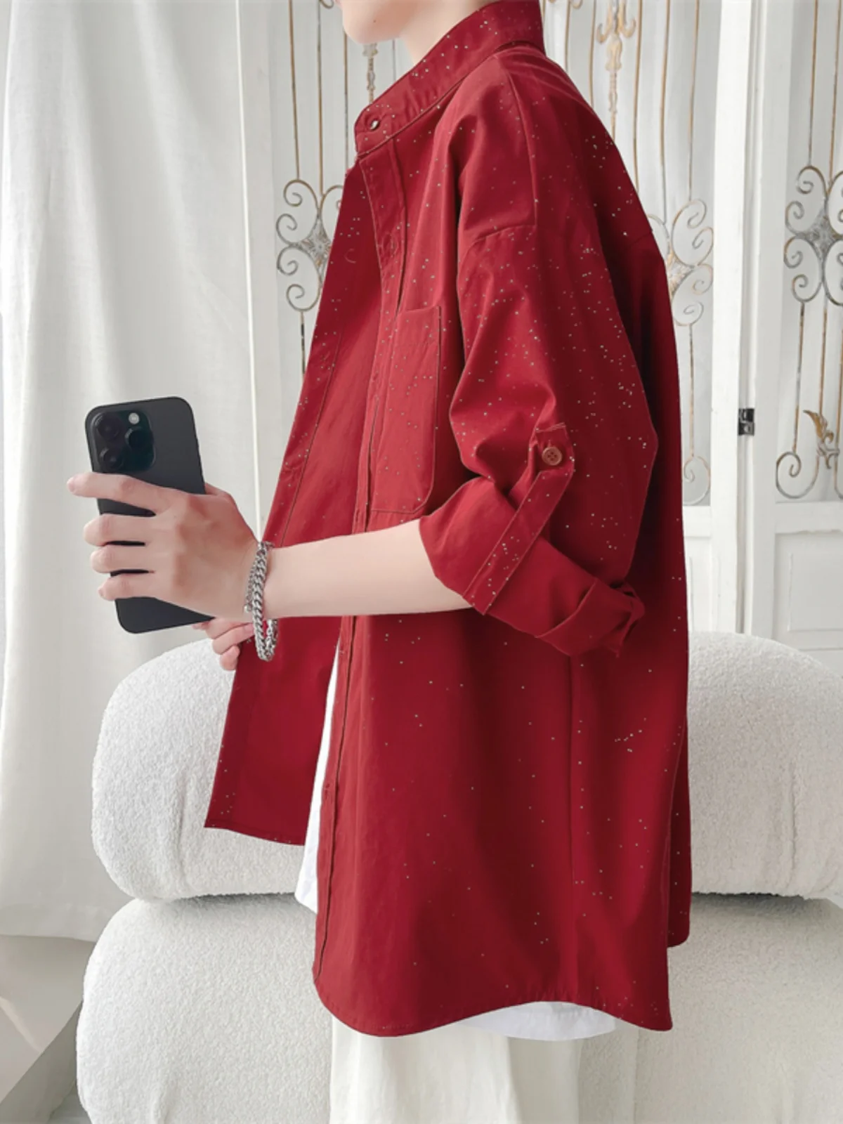 

Регулируемая мужская одежда Irt Starry Sequin, летняя элитная тонкая верхняя одежда, дышащая, легкая, Po...