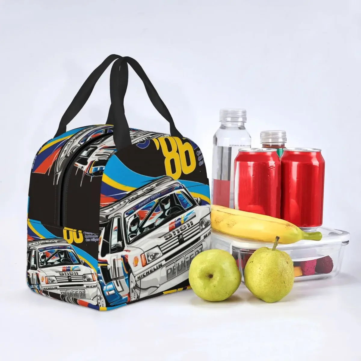 Peugeot 205 Turbo Rally Essential Thermal Insulated Lunch Bags Lunch Container Food Storage Bags Large Lunch Box Tote Outdoor