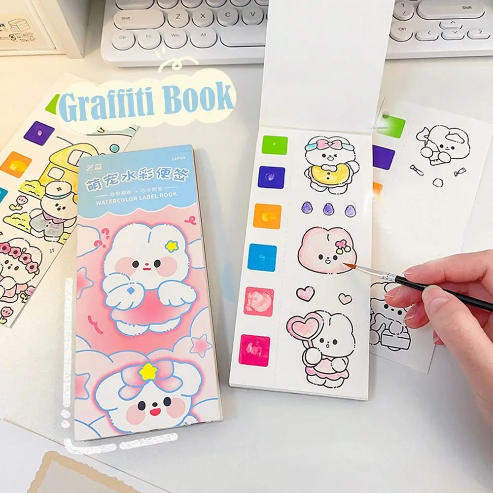 Little Artist Graffiti Picture Book, Livros para colorir com tinta e pincel, em branco Doodle Book Set, Pocket Drawing Book, DIY Bookmarks