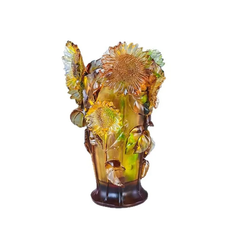 Glazed ornament vase simple living room glass water insert colorful