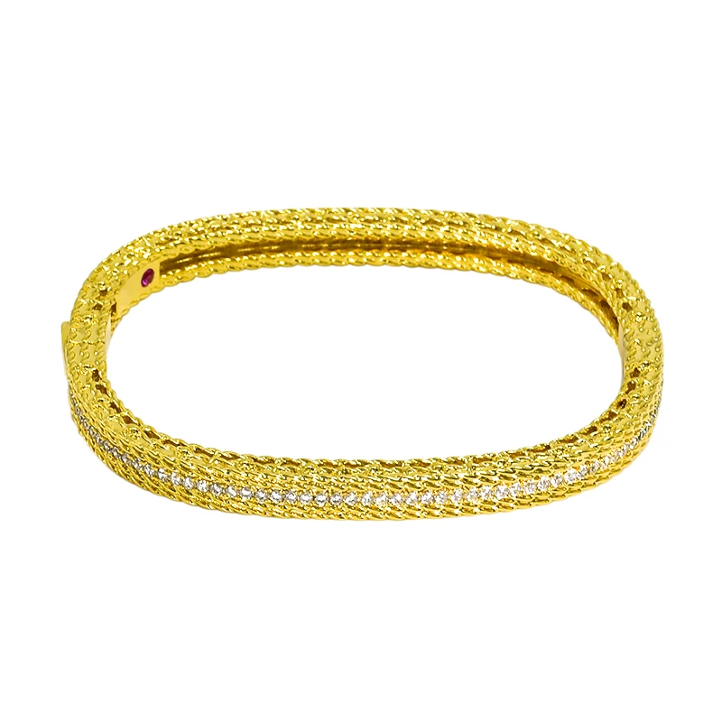 

2022 Bangles for Women Openable Gold Girl Ethiopian African Metal Bracelet Fashion Charm Luxury Gold Color Natural Stones