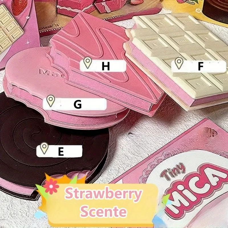 دفتر ملاحظات لاصق مكون من 80 صفحة مع عطر - شوكولاتة، نكهات الفراولة - بسكويت ممتع، وافل، وأشكال كوكيز #4