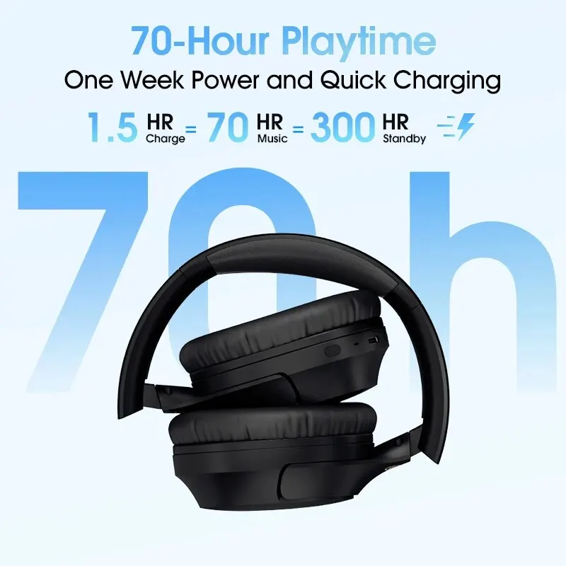 Qcy h2 pro drahtlose kopfhörer bluetooth 5,3 bass modus kopfhörer hifi 3d stereo headset über dem ohr spielzeit spiel earbuds