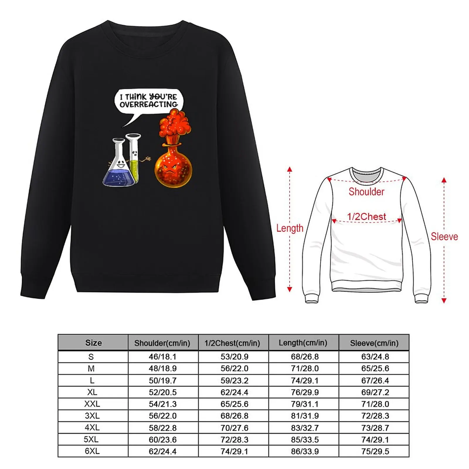 Chemistry You Are Overreacting Sweatshirt korean style clothes autumn new products hooded sweatshirts