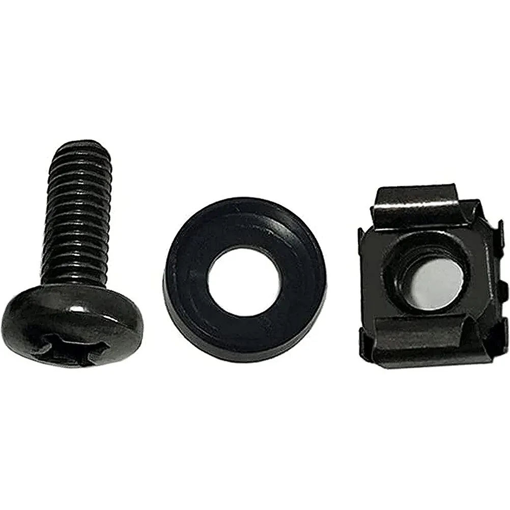 

M6 Cage Nuts Carbon Steel Washers Mounting Screws Square Hole Rack Server Cabinet Hardware Durability Lightweight Storage
