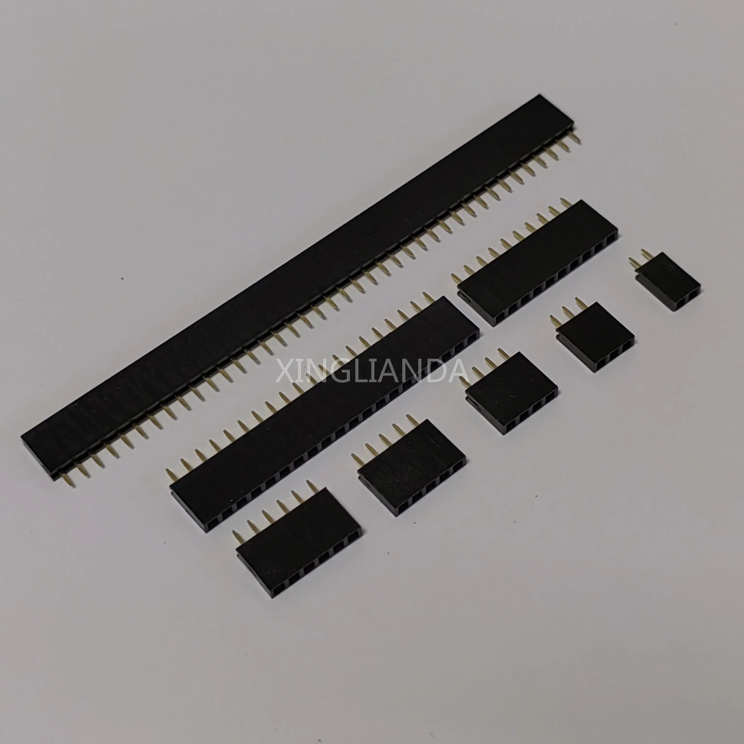 2.54mm Pitch Single Row Female 2~40P PCB socket Board Pin Header Connector Strip Pinheader 2/3/4/6/10/12/16/20/40Pin