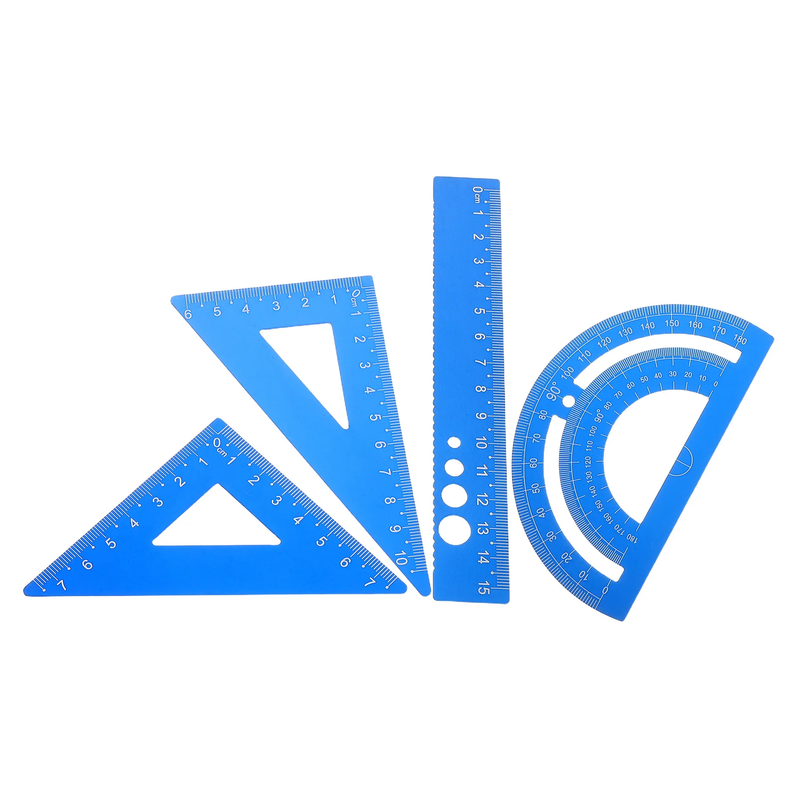 مجموعة واحدة من مسطرة سبائك الألومنيوم عالية الدقة مجموعة أدوات صياغة منقلة مثلثة مستقيمة للاستخدام المكتبي للطلاب