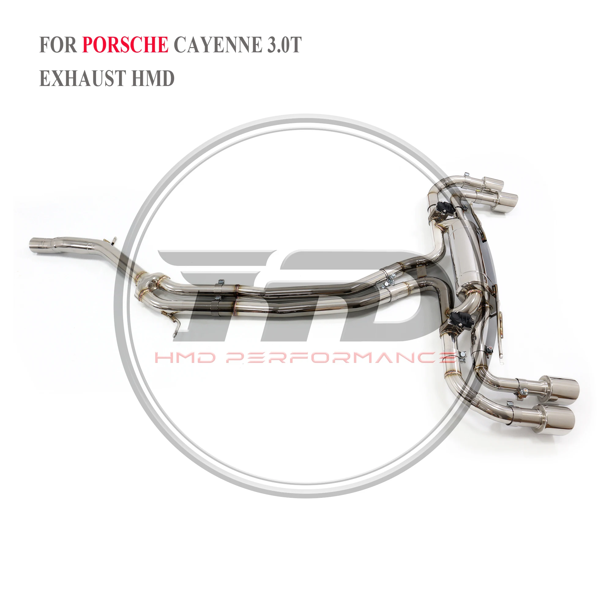 HMD Exhaust System Stainless Steel Performance Catback for Porsche Cayenne 9Y0 3.0T 2018+ Muffler With Valve