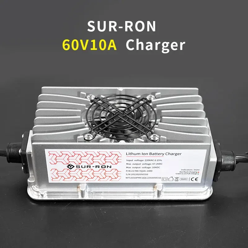 

For SURRON 60V10A Charger Light Bee X Silent Motorcycles Dirtbike Off-Road SUR-RON Charging Tools Segway 160 X260 Parts