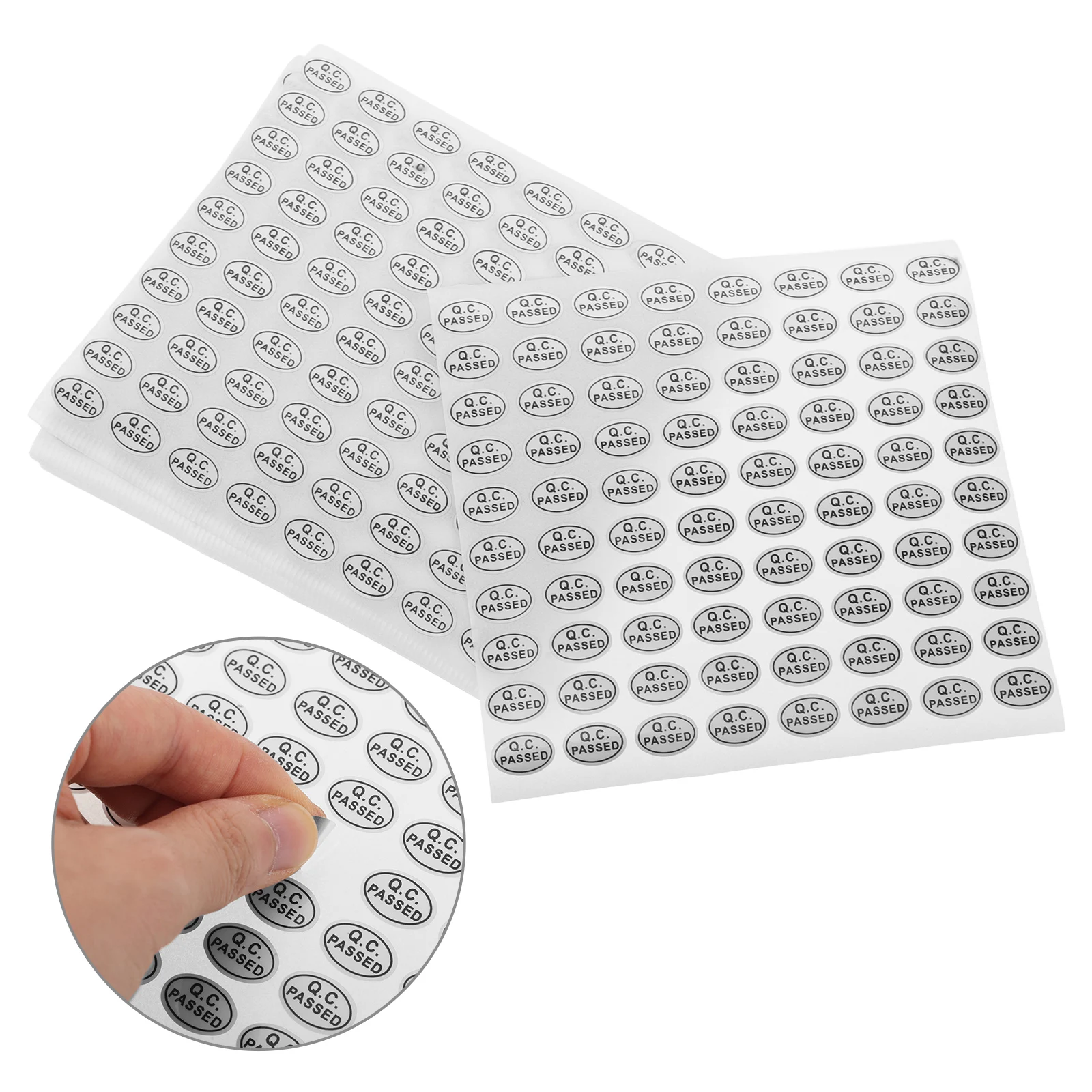 

20 Sheets Tamper-proof Stickers Qc Passed Adhesive Small Checkered Label Quality Control Labels