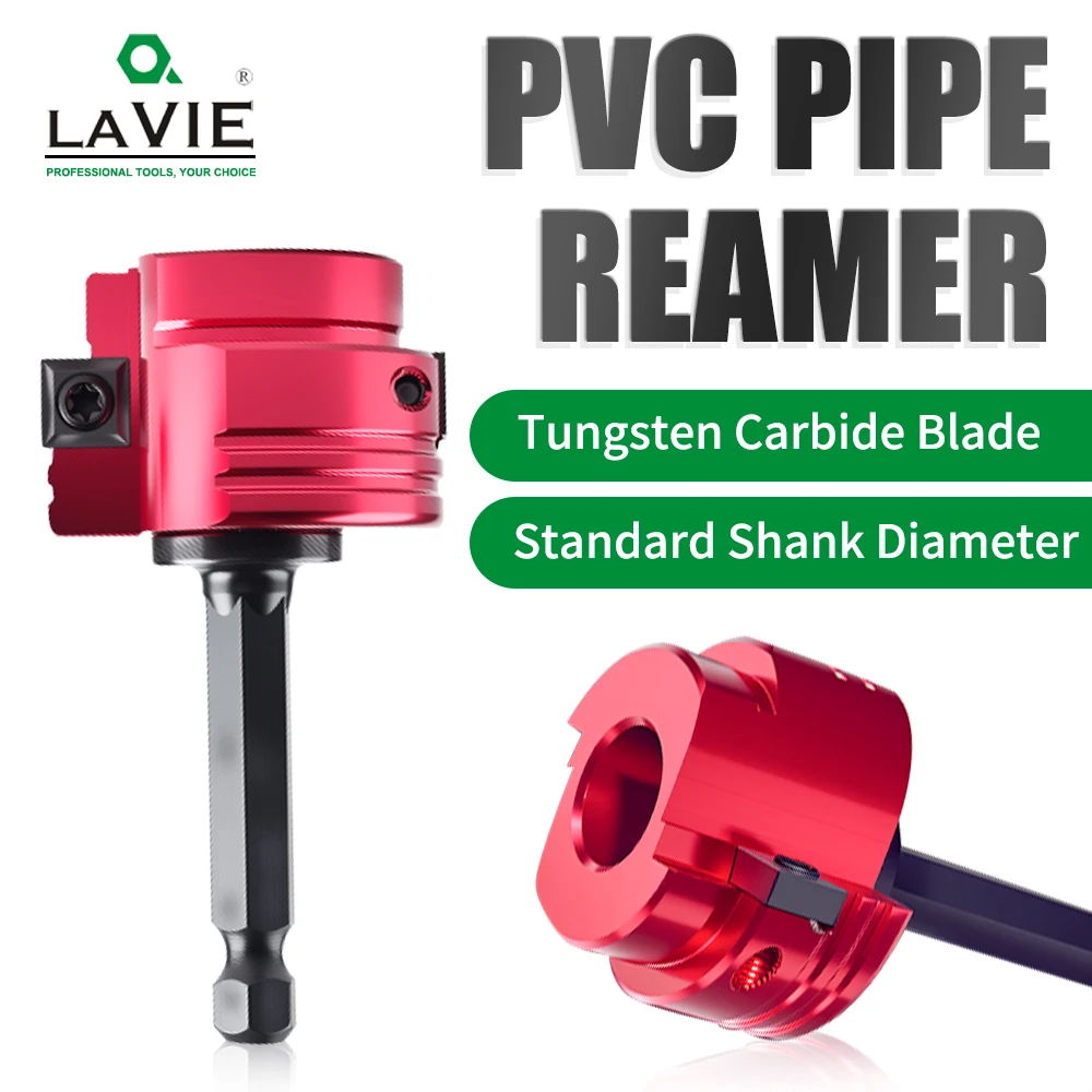 LAVIE 1pc PVC Pipe Reamer 6.35mm Hex Shaft Plumbing Tool PVC ABS Drain Water Pipe Joint Tool Drill Bits Clean Cement Remnants
